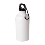 Recycelte Edelstahlflasche mit Karabiner 400ml farbe weiß