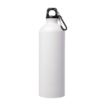 Recycelte Edelstahlflasche mit Karabiner 750ml farbe weiß zweite Vorderansicht