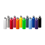 Recycelte Edelstahlflasche mit Karabiner 750ml farbe weiß zweite Ansicht in verschiedenen Farben