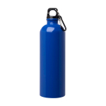 Recycelte Edelstahlflasche mit Karabiner 750ml farbe köngisblau zweite Vorderansicht