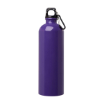 Recycelte Edelstahlflasche mit Karabiner 750ml farbe purpurfarben zweite Vorderansicht