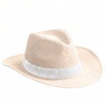 Papierhut mit Band in verschiedenen Farben zur Personalisierung farbe beige erste Ansicht