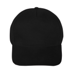 5-Panel-Mütze aus 100% Baumwolle mit Klettverschluss farbe schwarz erste Ansicht