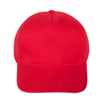 5-Panel-Mütze aus 100% Baumwolle mit Klettverschluss farbe rot erste Ansicht