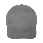 5-Panel-Mütze aus 100% Baumwolle mit Klettverschluss farbe grau erste Ansicht