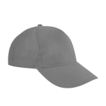 5-Panel-Mütze aus 100% Baumwolle mit Klettverschluss farbe grau zweite Ansicht
