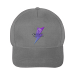 5-Panel-Mütze aus 100% Baumwolle mit Klettverschluss farbe grau dritte Ansicht