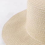 Naturfarbener Papierhut mit farbigem Band zur Personalisierung vierte Ansicht