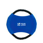 Frisbee ideal für Haustiere mit stabilem Baumwollseil Ansicht mit Druckbereich
