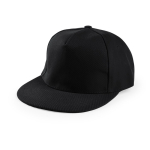 5-Panel-Mütze aus Baumwolle und Polyester mit Klettverschluss farbe schwarz erste Ansicht