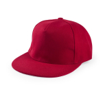 5-Panel-Mütze aus Baumwolle und Polyester mit Klettverschluss farbe rot erste Ansicht