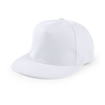 5-Panel-Mütze aus Baumwolle und Polyester mit Klettverschluss farbe weiß erste Ansicht