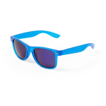Sonnenbrille mit durchsichtigem Farbdesign und verspiegelten Gläsern farbe blau erste Ansicht