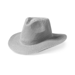 Cowboyhut aus Synthetik mit anpassbarem Band farbe grau erste Ansicht