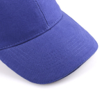 6-Panel-Mütze aus gekämmter Baumwolle mit Schirmanhänger farbe blau erste Ansicht