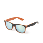 Sonnenbrille mit zweifarbigem Rahmen und verspiegelten Gläsern