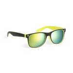 Sonnenbrille mit zweifarbigem Rahmen und verspiegelten Gläsern vierte Ansicht