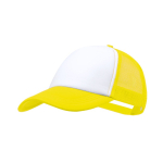 5-Panel-Polyester-Trucker-Style-Cap mit verstellbarem Verschluss farbe gelb erste Ansicht
