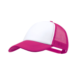 5-Panel-Polyester-Trucker-Style-Cap mit verstellbarem Verschluss farbe pink erste Ansicht
