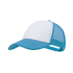 5-Panel-Polyester-Trucker-Style-Cap mit verstellbarem Verschluss farbe hellblau erste Ansicht