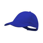 6-Panel-Mütze aus gekämmter Baumwolle mit Klettverschluss farbe blau erste Ansicht