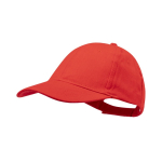 6-Panel-Mütze aus gekämmter Baumwolle mit Klettverschluss farbe rot erste Ansicht