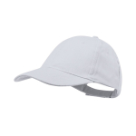 6-Panel-Mütze aus gekämmter Baumwolle mit Klettverschluss farbe weiß erste Ansicht