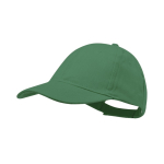 6-Panel-Mütze aus gekämmter Baumwolle mit Klettverschluss farbe grün zweite Ansicht