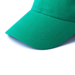 6-Panel-Mütze aus gekämmter Baumwolle mit Klettverschluss farbe grün erste Ansicht