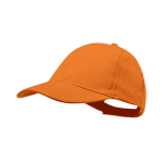 6-Panel-Mütze aus gekämmter Baumwolle mit Klettverschluss farbe orange erste Ansicht
