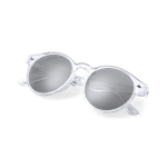 Sonnenbrille mit schwarzen Gläsern und runden UV400-Gläsern farbe weiß dritte Ansicht