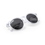 Sonnenbrille mit schwarzen Gläsern und runden UV400-Gläsern farbe weiß erste Ansicht