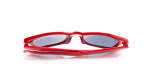 Kindersonnenbrille in verschiedenen Farben mit schwarzen Gläsern farbe rot dritte Ansicht