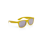 Kindersonnenbrille in verschiedenen Farben mit schwarzen Gläsern farbe gelb erste Ansicht