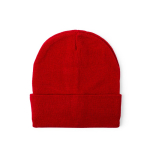 Elastische Strickmütze mit Saum zur individuellen Gestaltung farbe rot erste Ansicht