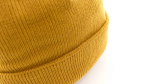 Elastische Strickmütze mit Saum zur individuellen Gestaltung farbe gelb vierte Ansicht