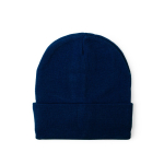 Elastische Strickmütze mit Saum zur individuellen Gestaltung farbe marineblau erste Ansicht