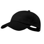 5-Panel-Baumwollmütze mit Klettverschluss in verschiedenen Farben farbe schwarz erste Ansicht