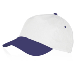 5-Panel-Baumwollmütze mit Klettverschluss in verschiedenen Farben farbe weiß/blau