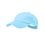 5-Panel-Baumwollmütze mit Klettverschluss in verschiedenen Farben farbe pastellblau erste Ansicht