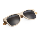 Sonnenbrille mit Bambusstäben und schwarzen UV400-Schutzgläsern zweite Ansicht