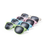 Sonnenbrille aus Weizenrohr mit schwarzen UV400-Gläsern dritte Ansicht