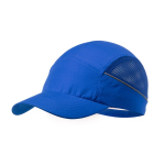Mikrofaser-Sportmütze mit Netz an den Seiten farbe blau erste Ansicht