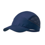 Mikrofaser-Sportmütze mit Netz an den Seiten farbe marineblau erste Ansicht