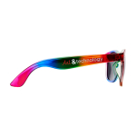 Retro-Sonnenbrille mit Regenbogenfarben und UV400-Schutz farbe mehrfarbig Ansicht mit Tampondruck