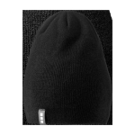 Elevate Life, doppellagige gerippte Stretch-Strickmütze farbe schwarz zweite Rückansicht
