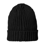 Elevate Life flexible gerippte Stretch-Strickmütze farbe schwarz zweite Rückansicht