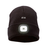 Rippenstrickmütze mit LED auf der Vorderseite 92 g/m2 Ansicht mit Druckbereich