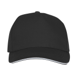 Mütze im Sandwich-Stil, 5 Panels, Baumwolle, 175 g/m2 farbe schwarz zweite Vorderansicht