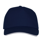 Mütze im Sandwich-Stil, 5 Panels, Baumwolle, 175 g/m2 farbe marineblau zweite Vorderansicht